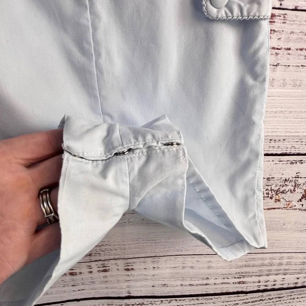 Vintage Baby Romper One Piece 24M Light Blue PolyCotton Classic Minimalist